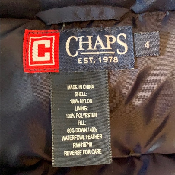 Chaps Navy Blue Puffer Vest Boys Size 4 - Picture 3 of 3